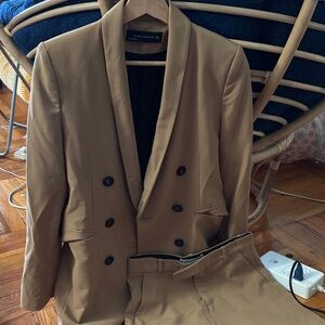 Zara Woman’s Double-Breasted Tan Suit